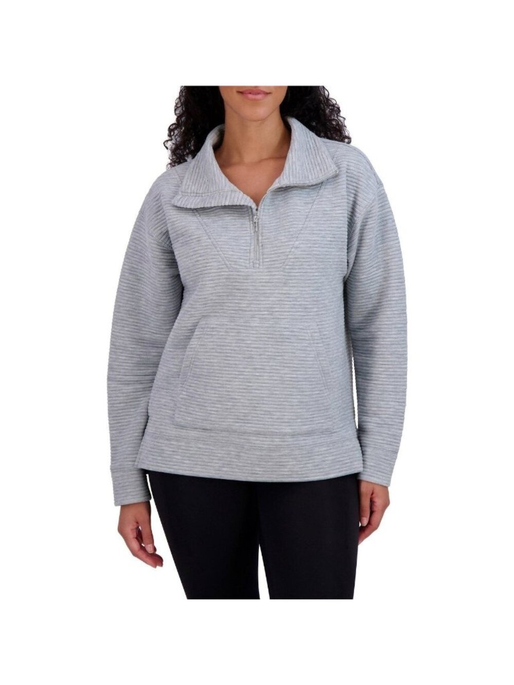 NWT Kirkland Signature Women's XXL Gray Ottoman Half-Zip Sweatshirt